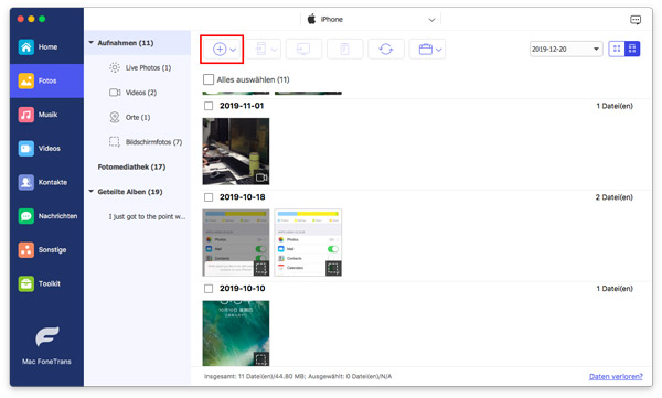 Fotos von Mac auf iPhone übertragen