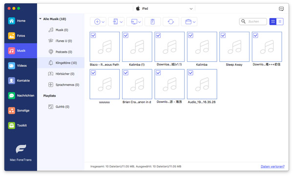 iPad Musik auswählen