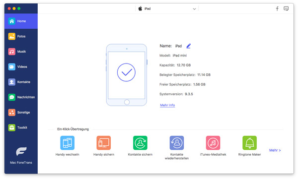 iPad mit FoneTrans verbinden
