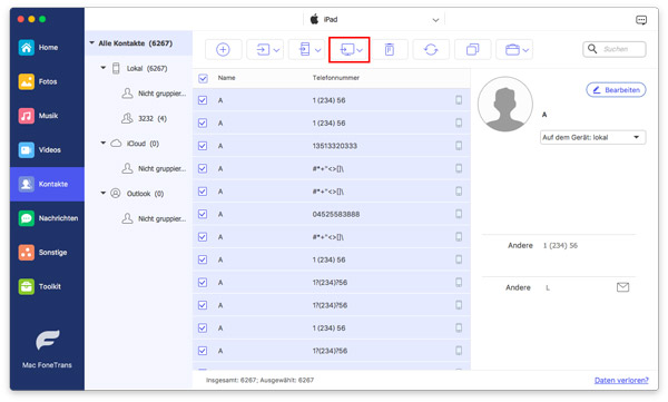Kontakte von iPhone auf Mac übertragen