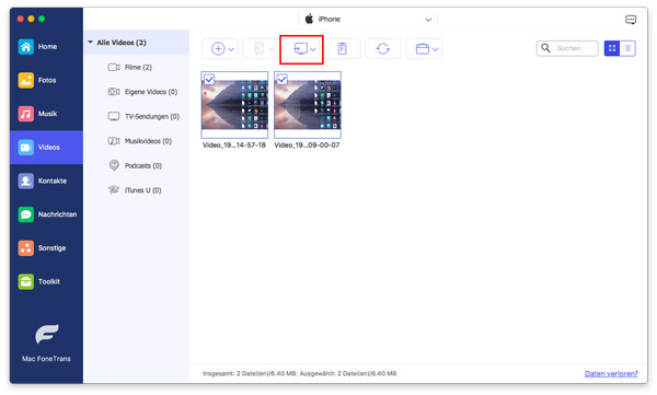 Videos vom iPhone auf Mac übertragen