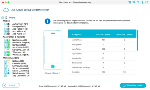 Daten aus iCloud wiederherstellen