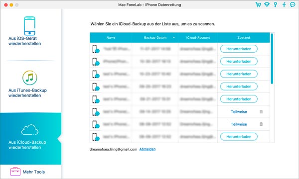 iCloud-Backup herunterladen