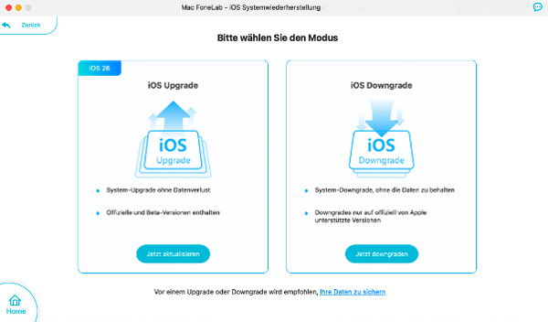 OS Upgrade oder Downgrade
