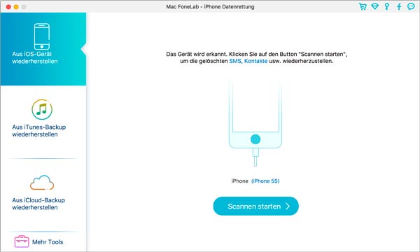 iPhone 5s mit FoneLab verbinden