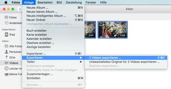 Videos vom iPhone auf Mac exportieren