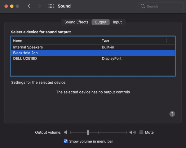 Virtuelles Audiogerät auswählen