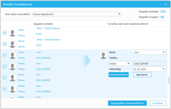 Android Doppelte Kontakte zusammenführen
