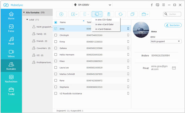 HTC-Daten auf PC exportieren