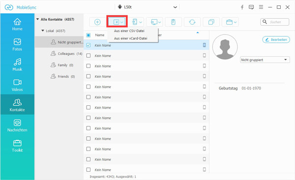 Outlook Kontakte ins Android-Handy exportieren