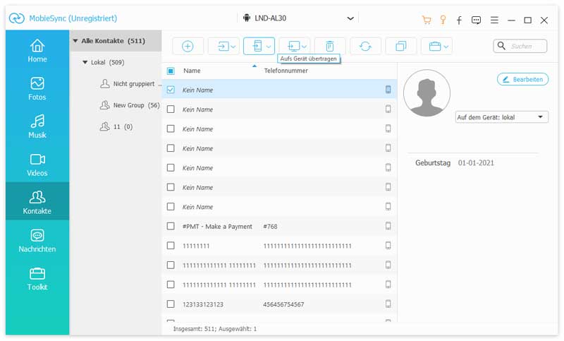 Daten von Android auf iPhone übertragen