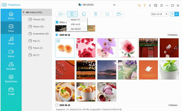 Fotos auf Samsung auswählen