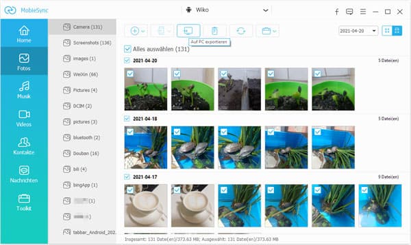 Wiko-Fotos auf PC übertragen