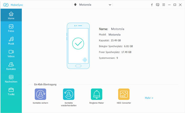 Motorola-Handy mit der Software verbinden