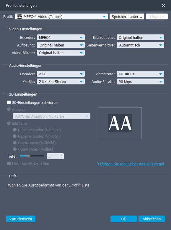 Parameter einstellen