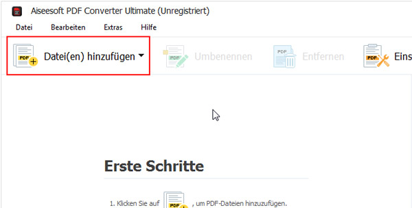 PDF-Dateien hinzufügen