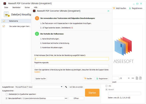 Programm registrieren