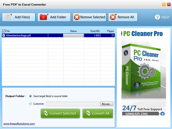 Free PDF to Excel Converter