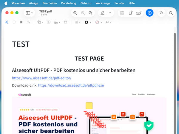 Bild in PDF einfügen auf Mac