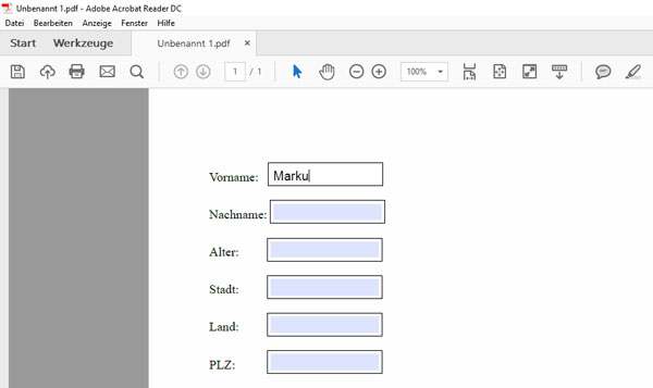 PDF-Formular ausfüllen