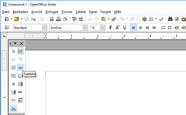 OpenOffice Formular-Tool - Textfeld