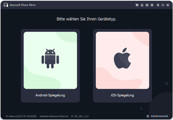 iOS-Spiegelung auswählen