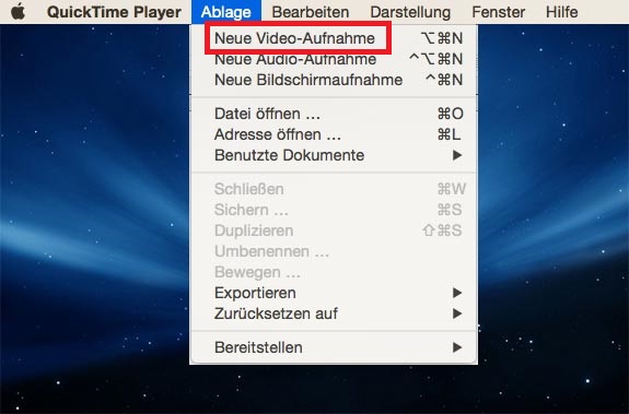 Mit QuickTime iPhone Bildschirm aufnehmen