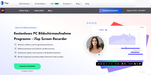 iTop Screen Recorder Website
