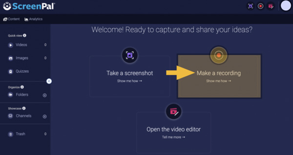 ScreenPal-Oberfläche