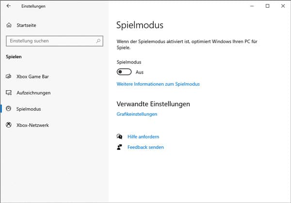 Spielmodus ausschalten