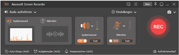 Systemsound aktivieren und Mikrofon deaktivieren