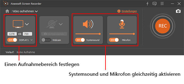 Systemsound und Mikrofon aktivieren