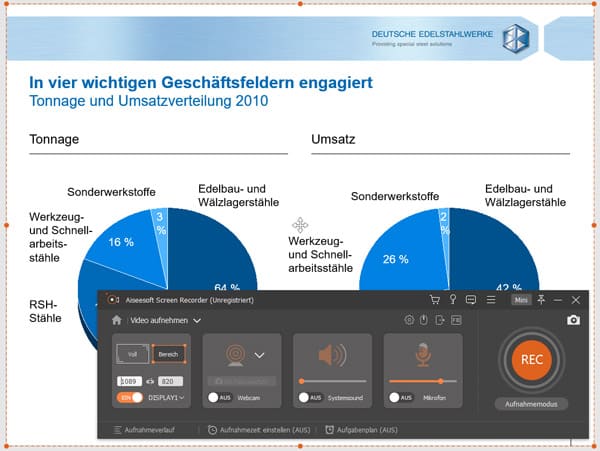 Aufnahmebereich an PPT anpassen