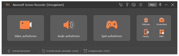 Hauptseite von Aiseesoft Screen Recorder