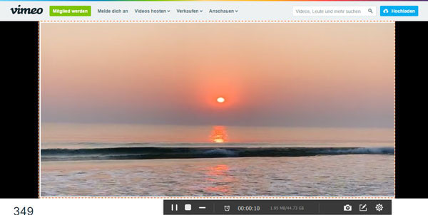 Mit Screen Recorder Vimeo Video aufnehmen