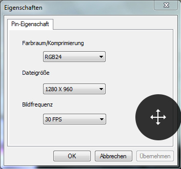 Das Webcam-Fenster einstellen