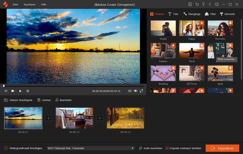 Vielen Dank für die Installation von Aiseesoft Slideshow Creator
