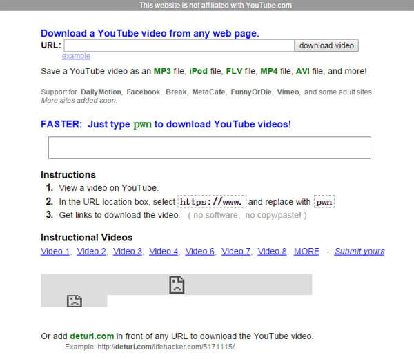 Online Video Downloader - Deturl