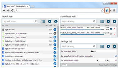 Vuze Web für Google Chrome