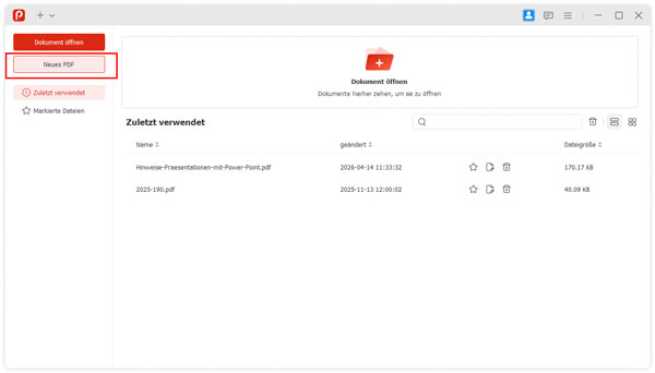 Eine neue PDF-Datei erstellen