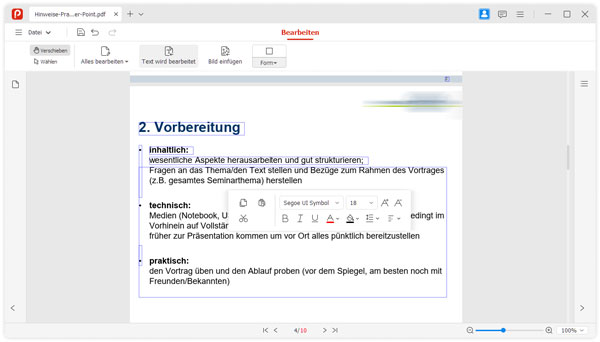 PDF-Inhalte bearbeiten