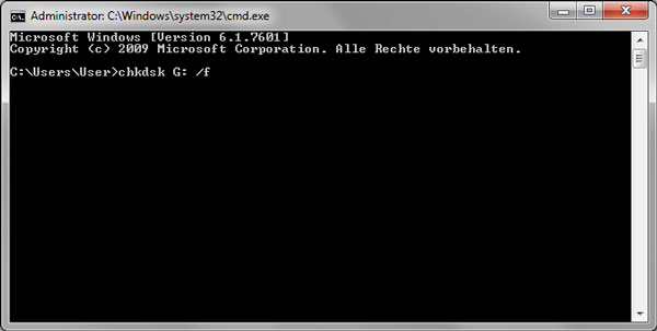 Externe Festplatte durch den CHKDSK-Befehl reparieren