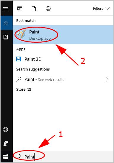 Microsoft Paint öffnen