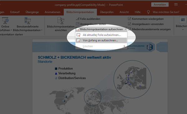 Bildschirmpräsentation aufzeichnen