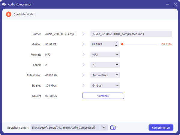 Audio komprimieren