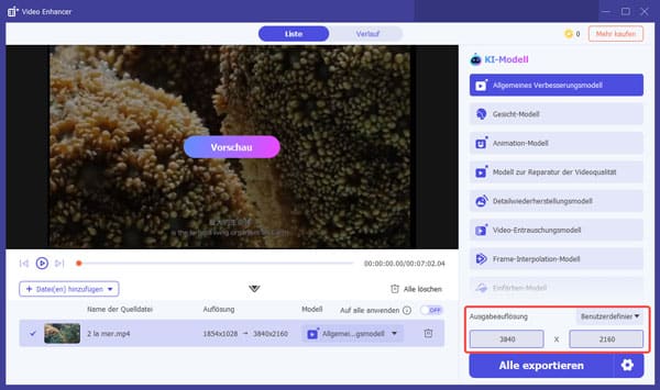 Ausgabeauflösung nach Schärfen anpassen