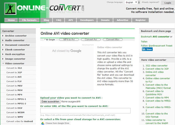 FLV to AVI Converter Datei hinzufügen