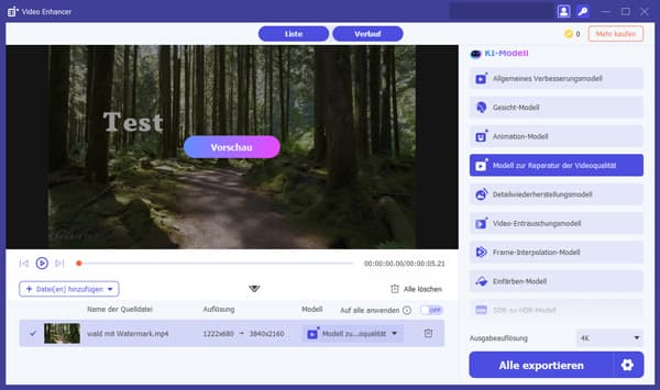 KI-Modell auswählen