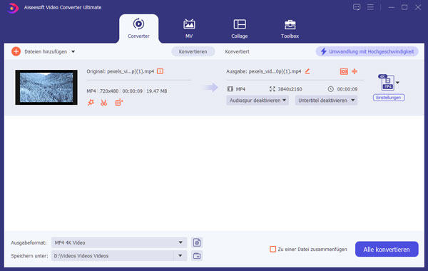 MP4-Datei in die Software laden