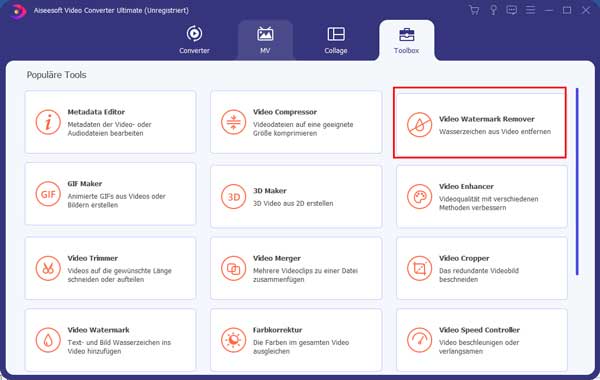 Video Watermark Remover auswählen